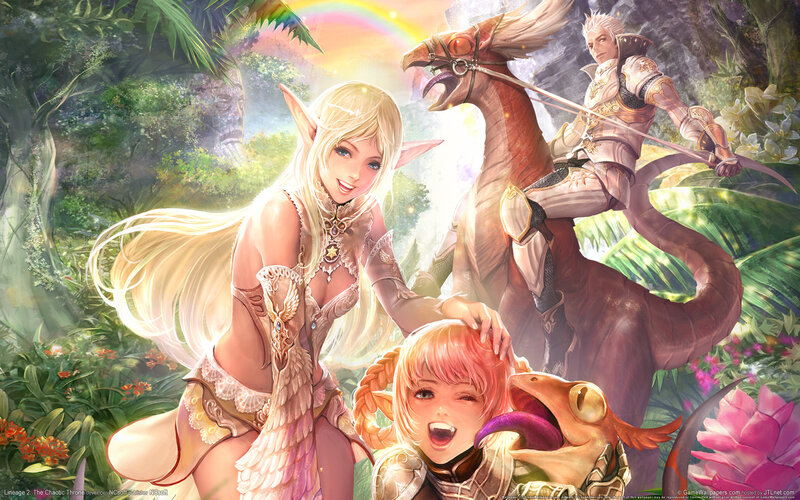 Elf Woman with Children — Green, Fantasy