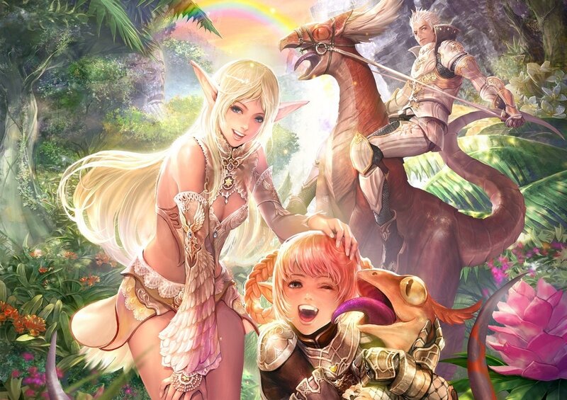 Elf Woman with Children — Green