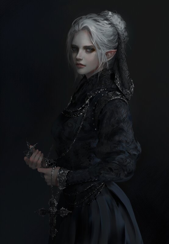 Elf Woman with Cross