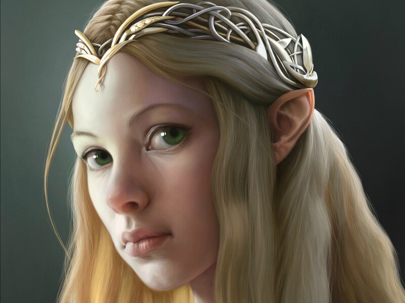 Elf Woman with Crown — Blonde