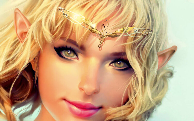 Elf Woman with Crown — Gold