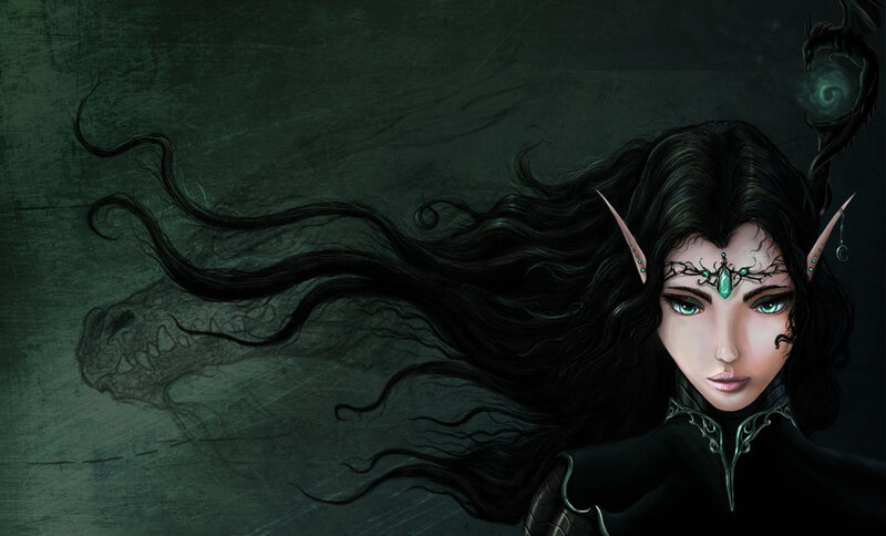 elf woman with dark hair