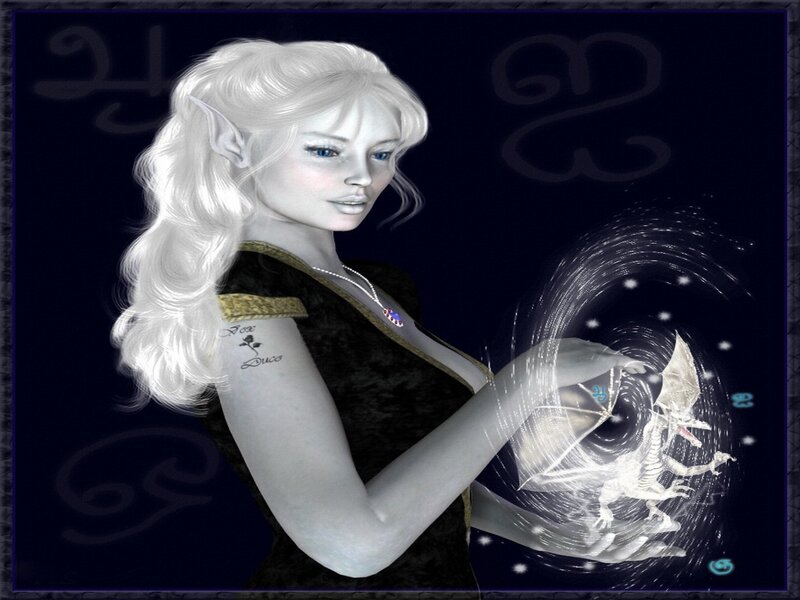 elf woman with dragon magic
