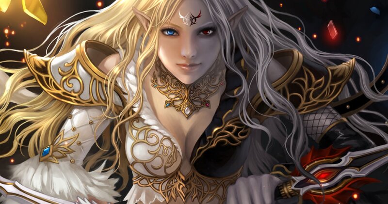 Elf Woman with Dual-colored Eyes
