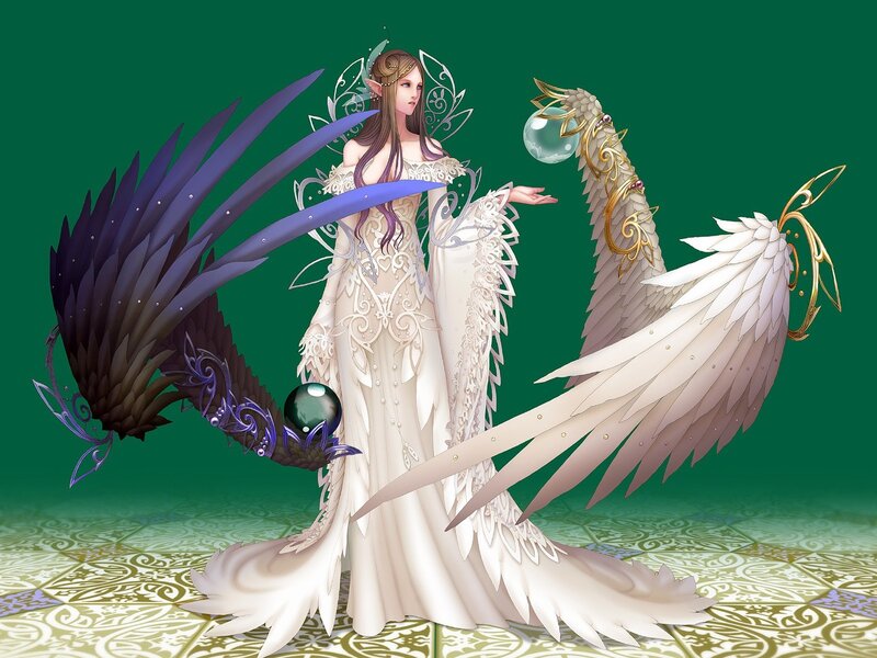 elf woman with dual wings