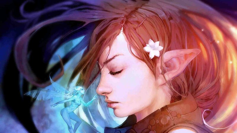 Elf Woman with Fairy — Brown