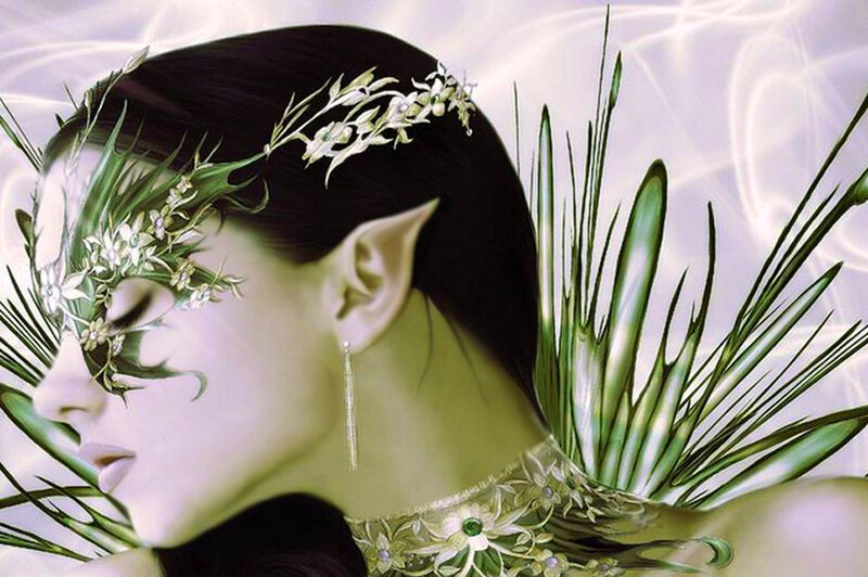 Elf Woman with Floral Mask