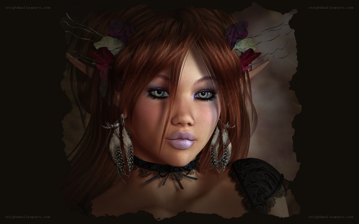 elf woman with flowers