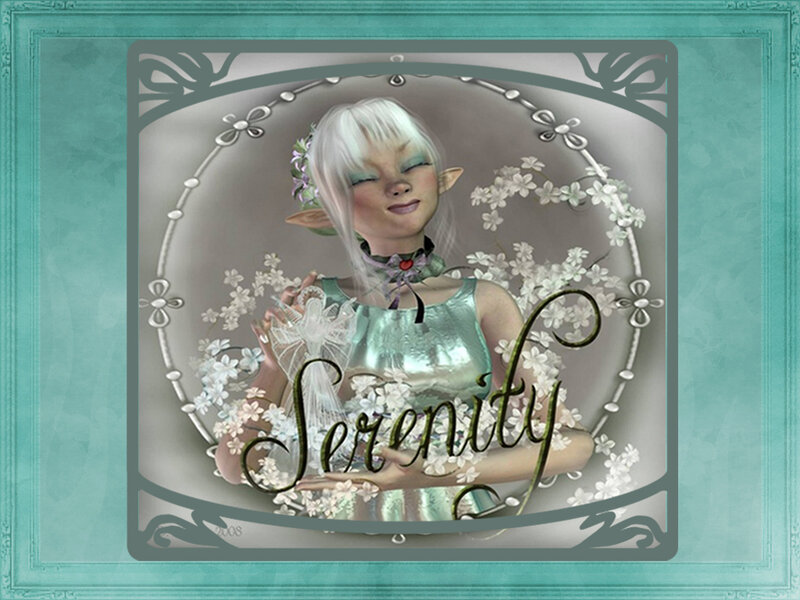 Elf Woman with Flowers — Teal