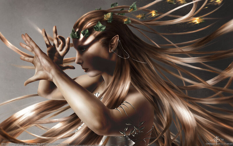 elf woman with flowing hair
