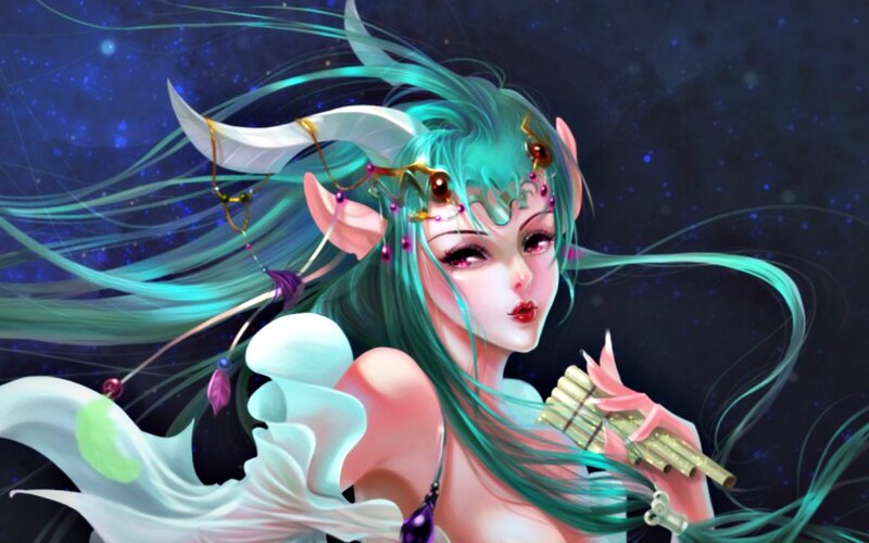 Elf Woman with Flute