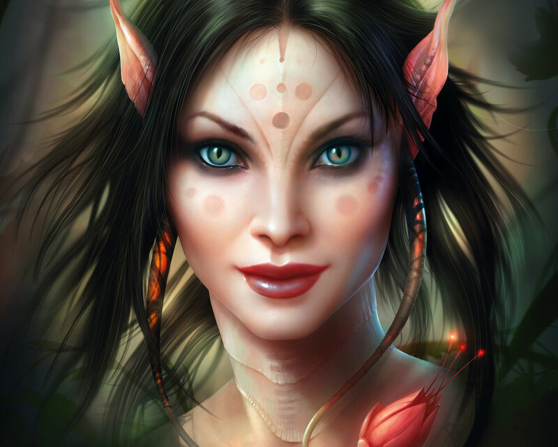 elf woman with glowing eyes