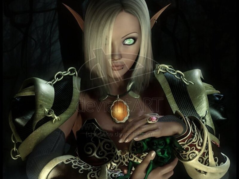 elf woman with glowing eyes