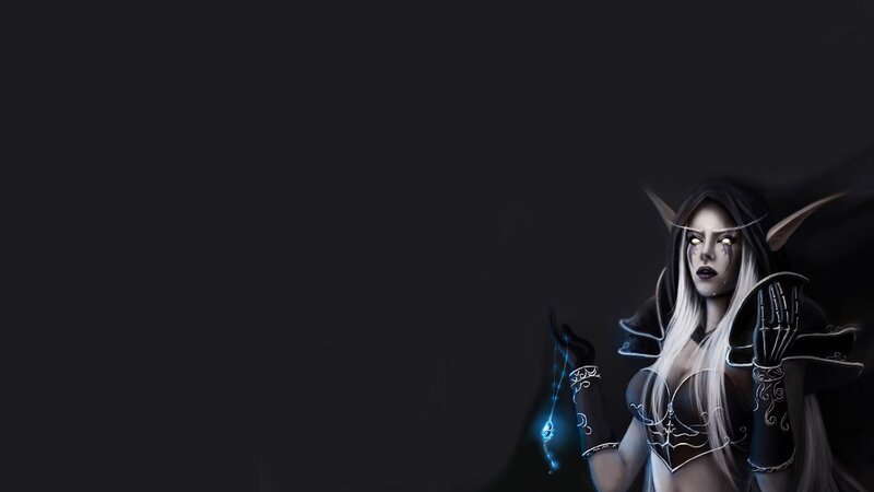 Elf Woman with Glowing Eyes — Black, Dramatic, Night