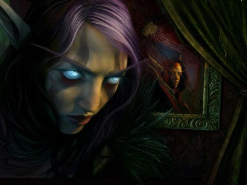 Elf Woman with Glowing Eyes — Purple