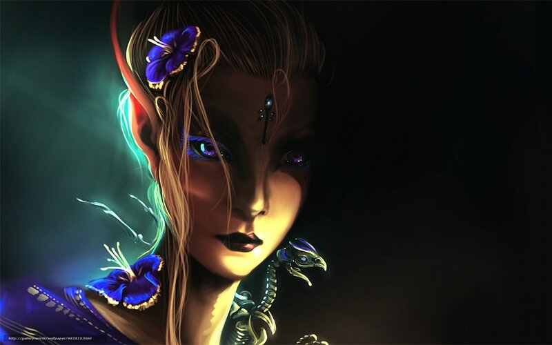 elf woman with glowing eyes