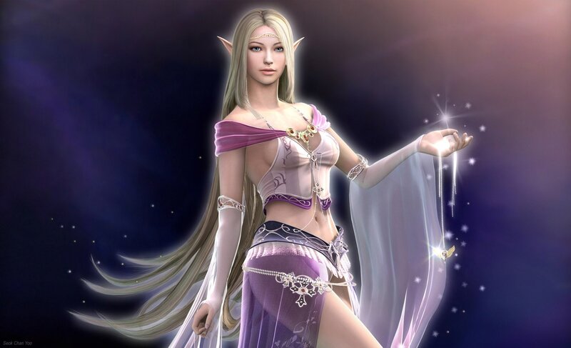 Elf Woman with Glowing Hand