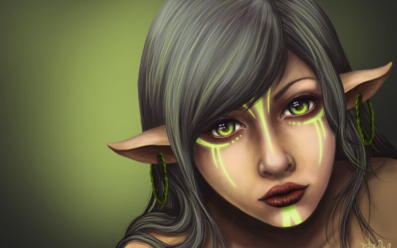 Elf Woman with Glowing Markings