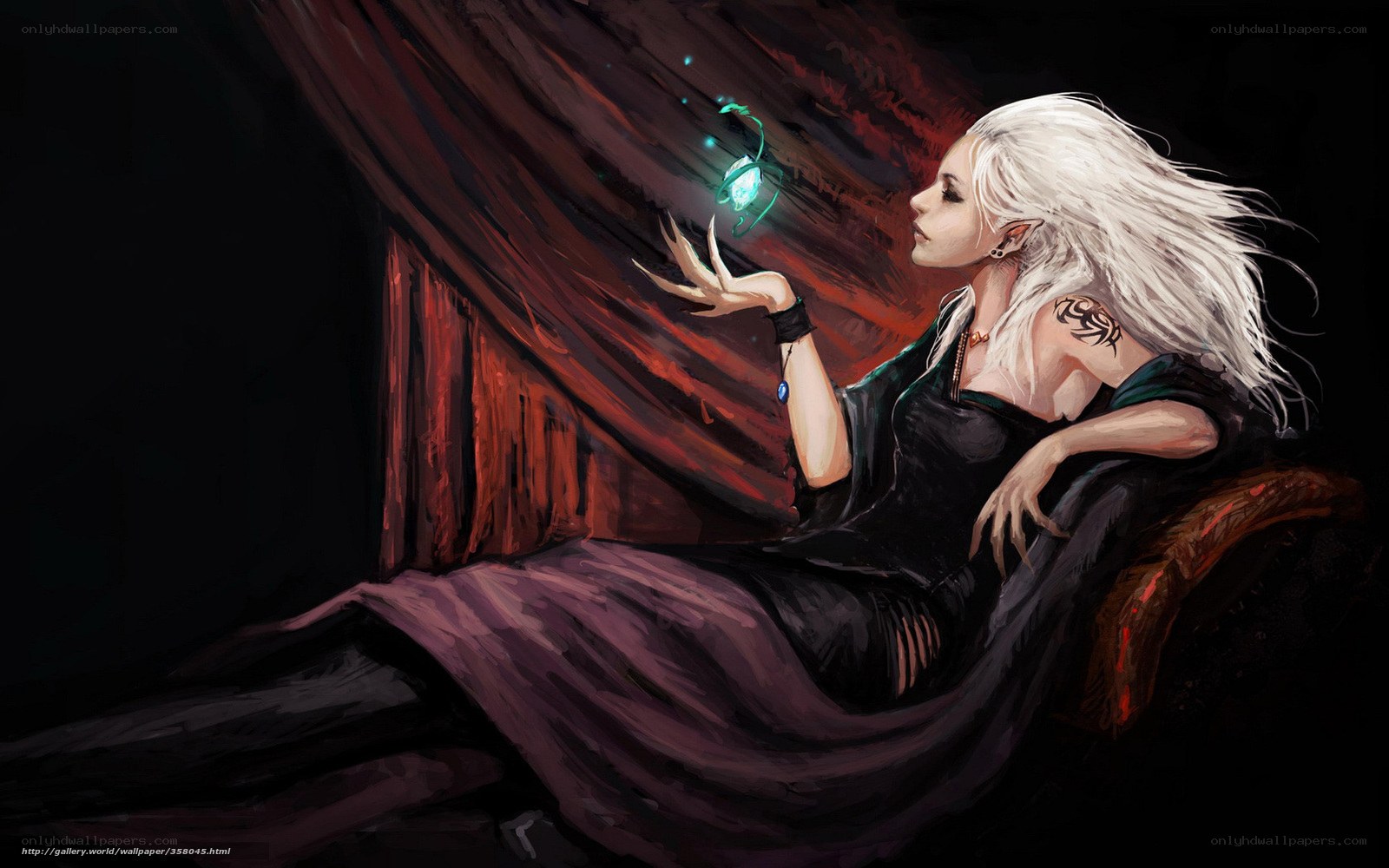 elf woman with glowing orb