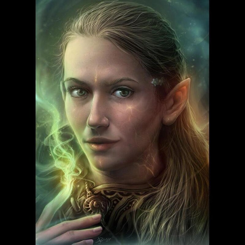 Elf Woman with Glowing Smoke