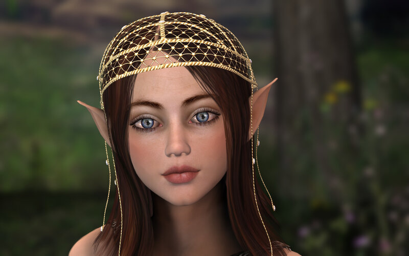 Elf Woman with Golden Headpiece
