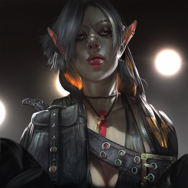 Elf Woman with Gray Hair
