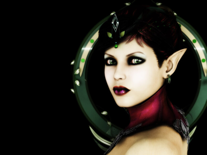 elf woman with green eyes