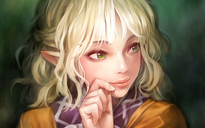 elf woman with green eyes