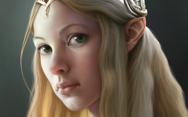 elf woman with green eyes