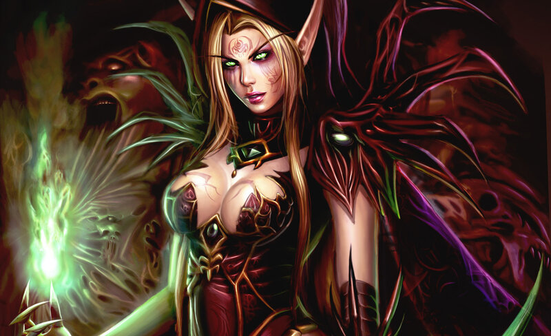 Elf Woman with Green Eyes — Black