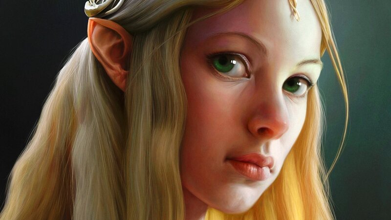 Elf Woman with Green Eyes — Blonde, Dramatic