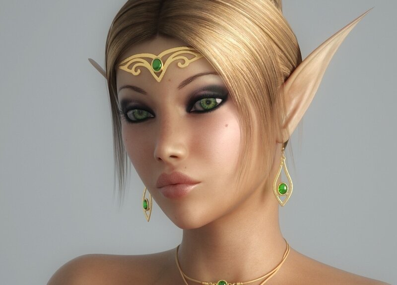 Elf Woman with Green Eyes — Blonde