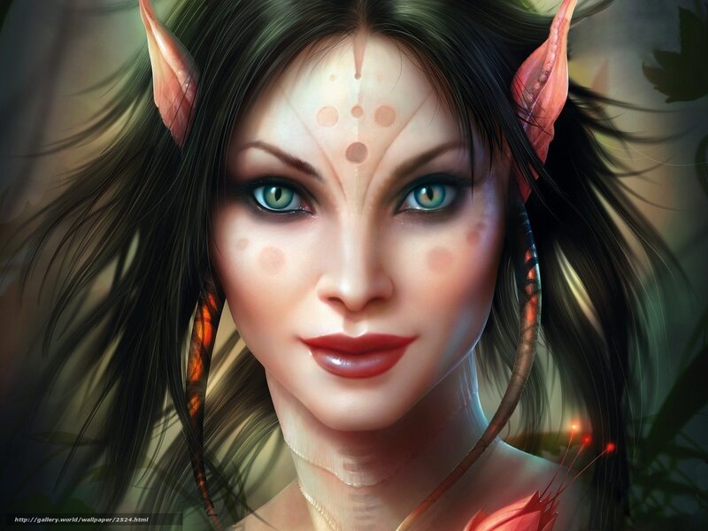 elf woman with green eyes