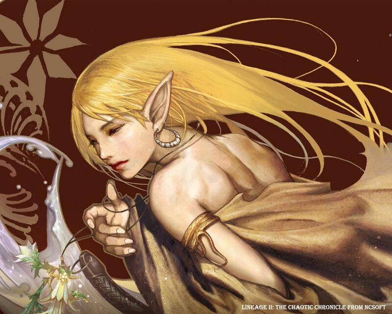 Elf Woman with Long Hair — Brown, Dramatic