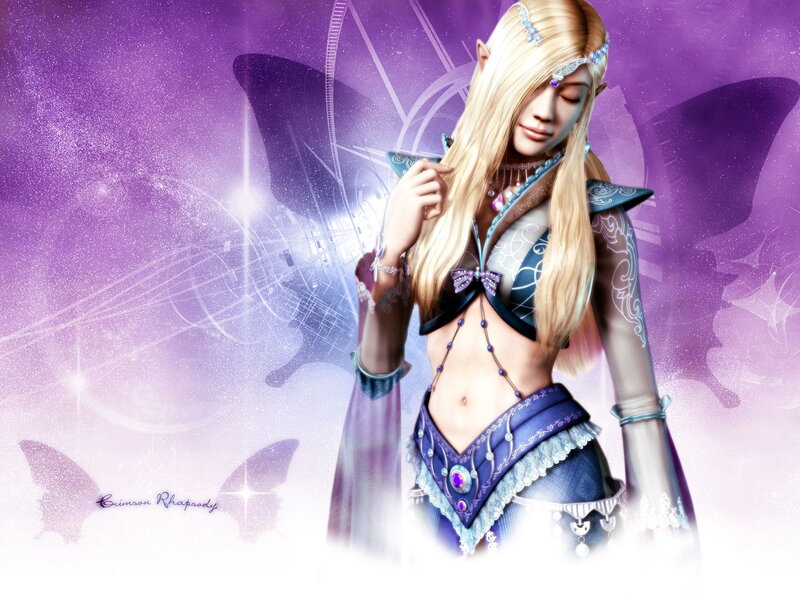 Elf Woman with Long Hair — Purple, Dreamy