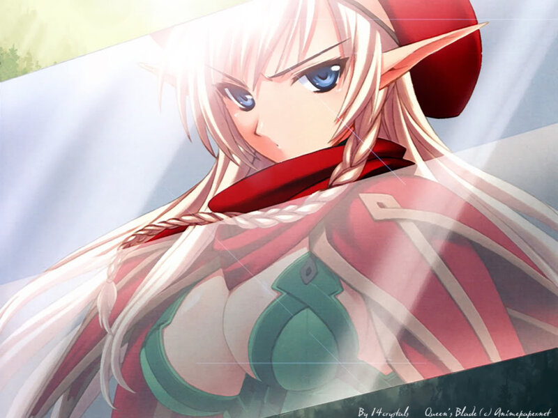 Elf Woman with Long Hair — White