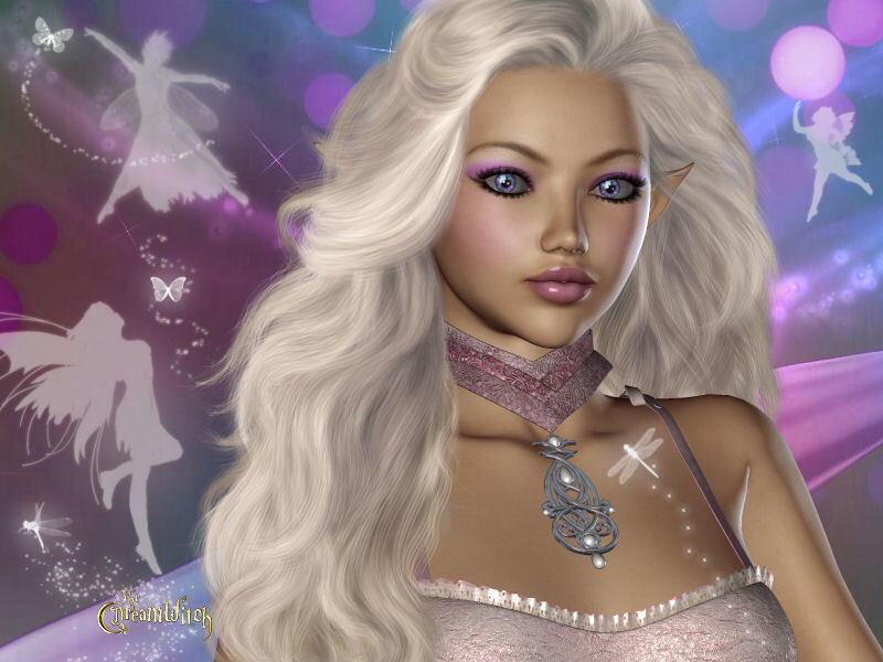 elf woman with long white hair