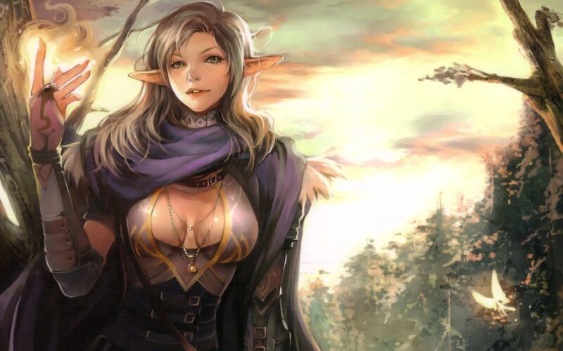 Elf Woman with Magic — Purple, Dramatic