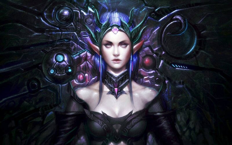 Elf Woman with Mechanical Wings