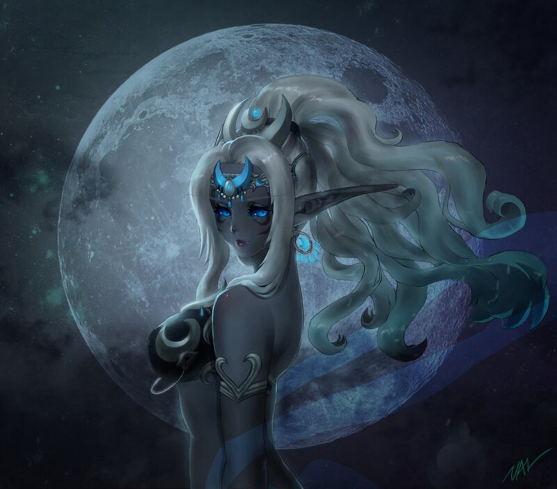 Elf Woman with Moon