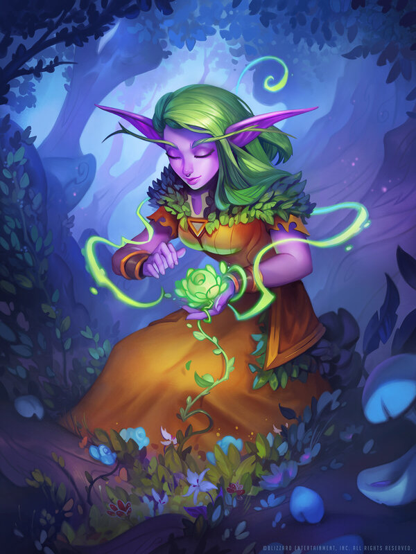 Elf Woman with Plant Magic