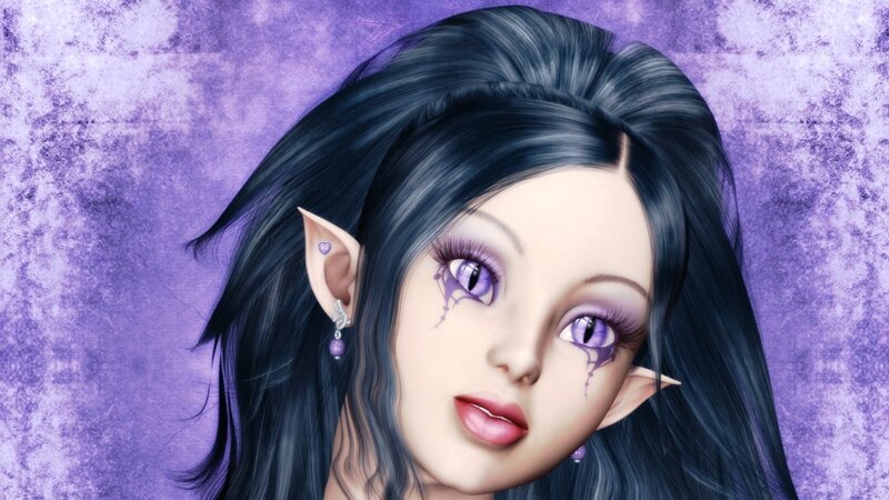 Elf Woman with Purple Eyes — Dramatic