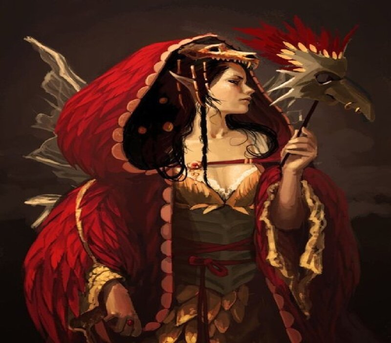 Elf Woman with Red Cloak