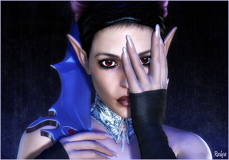 elf woman with red eyes