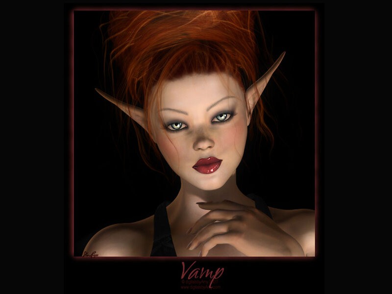 Elf Woman with Red Hair — Dramatic, Digital Art, Pointed Ears