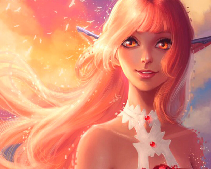 Elf Woman with Red Hair — Orange