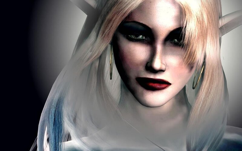 elf woman with red lipstick