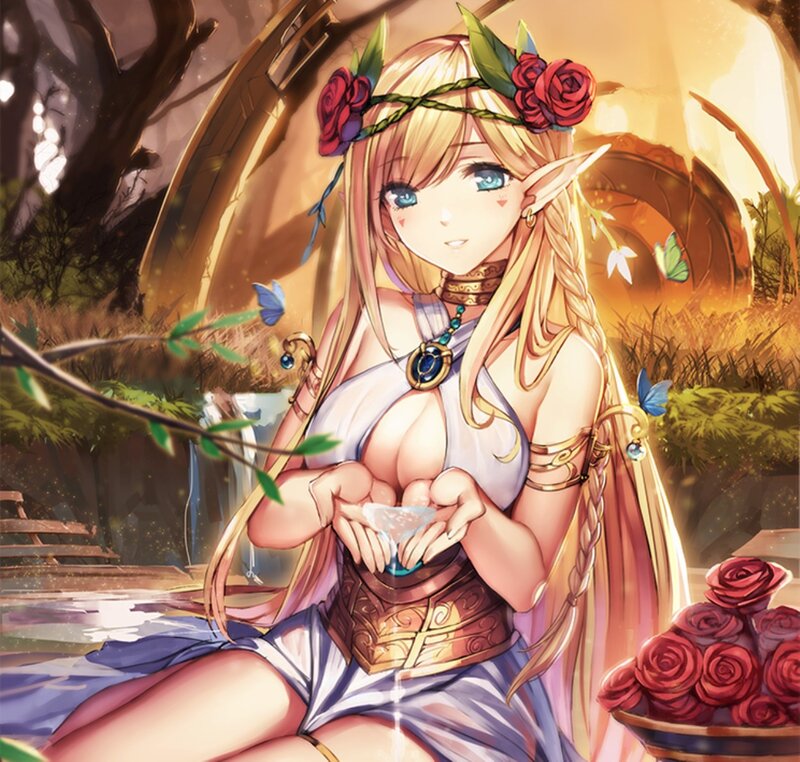 Elf Woman with Roses — Gold