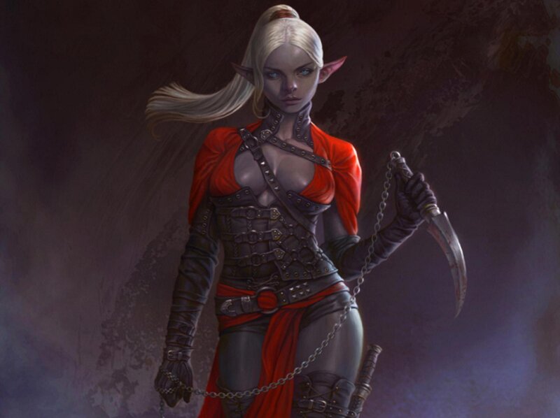 Elf Woman with Scythe