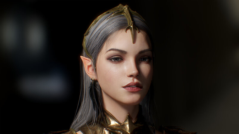 Elf Woman with Silver Hair — Dramatic, 3d Render